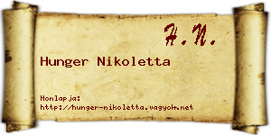 Hunger Nikoletta névjegykártya